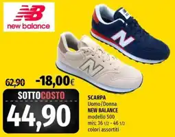 Famila Superstore SCARPA Uomo/Donna NEW BALANCE modello 500 offerta
