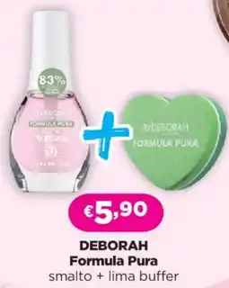 Acqua & Sapone DEBORAH Formula Pura smalto + lima buffer offerta