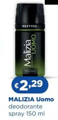 Acqua & Sapone MALIZIA Uomo deodorante spray offerta