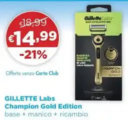 Acqua & Sapone GILLETTE Labs Champion Gold Edition base + manico + ricambio offerta