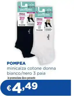 Acqua & Sapone POMPEA minicalza cotone donna bianco/nero offerta