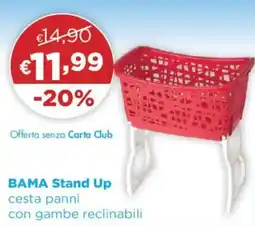 Acqua & Sapone BAMA Stand Up cesta panni con gambe reclinabili offerta