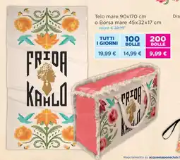 Acqua & Sapone Frida kahlo Telo mare, o Borsa mare offerta