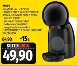 Famila Superstore KRUPS MACCHINA CAFFE' KP1A3B offerta