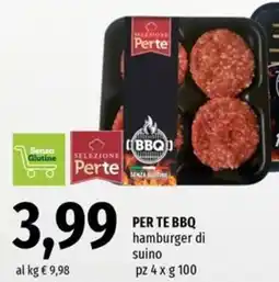 Famila Superstore PER TE BBQ hamburger di suino offerta