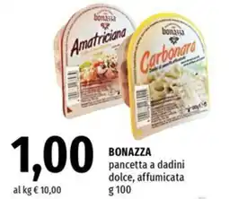 Famila Superstore BONAZZA pancetta a dadini dolce, affumicata offerta