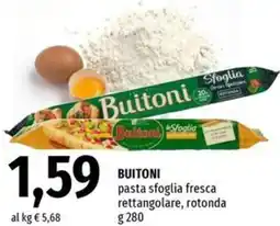 Famila Superstore BUITONI pasta sfoglia fresca rettangolare, rotonda offerta
