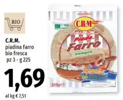 Famila Superstore C.R.M. piadina farro bio fresca offerta