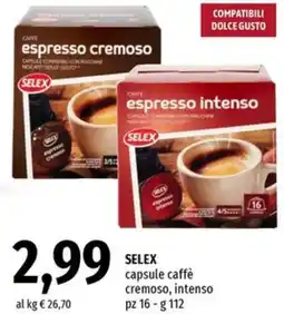Famila Superstore SELEX capsule caffè cremoso, intenso offerta