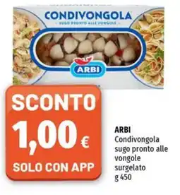 Famila Superstore ARBI Condivongola sugo pronto alle vongole offerta