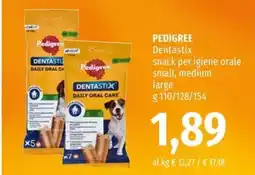 Famila Superstore PEDIGREE Dentastix snack per igiene orale small, medium large offerta