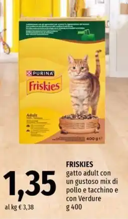 Famila Superstore FRISKIES gatto adult con un gustoso mix di pollo e tacchino e con Verdure offerta
