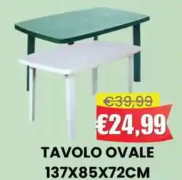 Pingo Market Tavolo ovale 137x85x72cm offerta