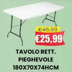 Pingo Market Tavolo rett. pieghevole 180x70x74hcm offerta