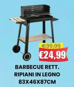 Pingo Market Barbecue rett. ripiani in legno 83x46x87cm offerta