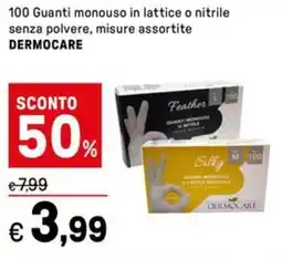 Iper La Grande 100 Guanti monouso in lattice o nitrile senza polvere DERMOCARE offerta