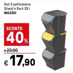 Iper La Grande Set 3 pattumiere Stack'n Sort MAZZEI offerta