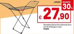 Iper La Grande Stendibiancheria Extra Ultimate 20 m con fili antipiega e ruote VILEDA offerta
