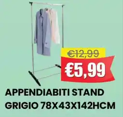 Pingo Market Appendiabiti stand grigio 78x43x142hcm offerta