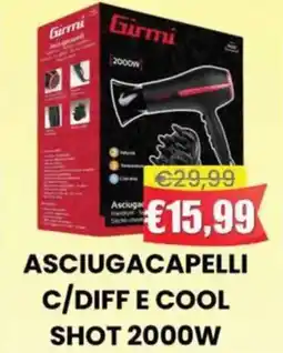 Pingo Market Girmi asciugacapelli c/diff e cool shot 2000W offerta