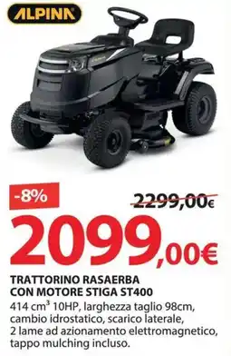 Kreo Brico e Casa Alpina trattorino rasaerba con motore stiga ST400 offerta