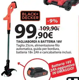 Kreo Brico e Casa Black+ decker tagliabordi a batteria 18V offerta
