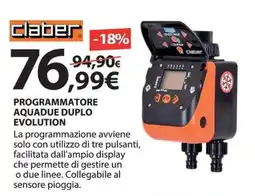 Kreo Brico e Casa Claber programmatore aquadue duplo evolution offerta