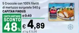 Iper La Grande 5 Croccole con 100% filetti di merluzzo surgelate CAPITAN FINDUS offerta