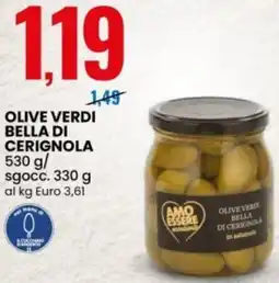 Eurospin AMO ESSERE olive vers bella di cerignola offerta