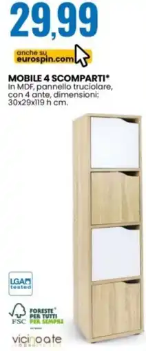 Eurospin Mobile 4 scomparti offerta