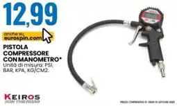 Eurospin KEIROS pistola compressore con manometro offerta