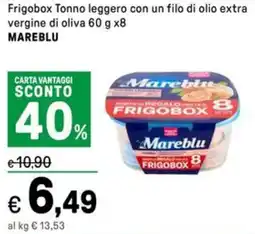 Iper La Grande Frigobox Tonno leggero con un filo di olio extra vergine di oliva MAREBLU offerta