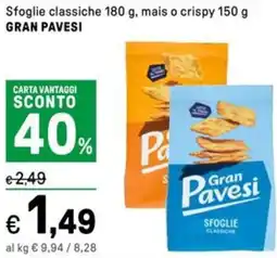 Iper La Grande Sfoglie classiche, mais o crispy GRAN PAVESI offerta