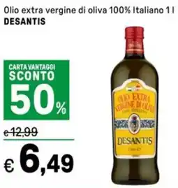 Iper La Grande Olio extra vergine di oliva 100% Italiano DESANTIS offerta