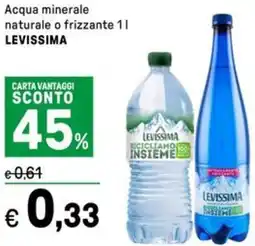 Iper La Grande Acqua minerale naturale o frizzante LEVISSIMA offerta