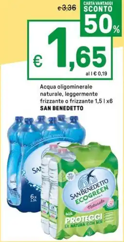 Iper La Grande Acqua oligominerale naturale, leggermente frizzante o frizzante SAN BENEDETTO offerta