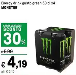 Iper La Grande Energy drink gusto green MONSTER offerta