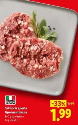 Lidl Salsiccia aperta tipo mantovana offerta