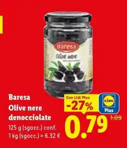 Lidl Baresa Olive nere denocciolate offerta