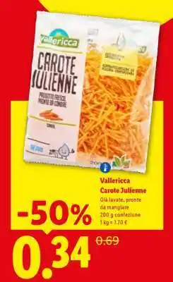 Lidl Vallericca Carote Julienne offerta