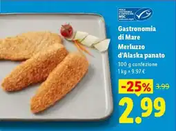 Lidl Gastronomia di Mare Merluzzo d'Alaska panato offerta