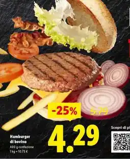 Lidl Hamburger di bovino offerta