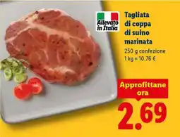 Lidl Tagliata di coppa di suino marinata offerta