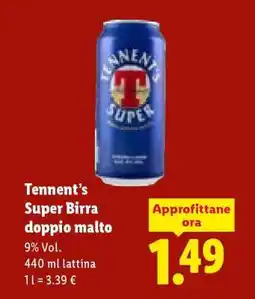 Lidl Tennent's Super Birra doppio malto offerta