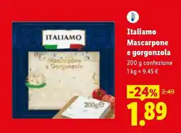 Lidl Italiamo Mascarpone e gorgonzola offerta