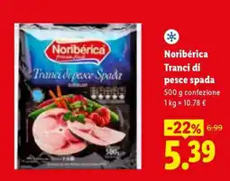 Lidl Noribérica Tranci di pesce spada offerta