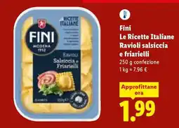 Lidl Fini Le Ricette Italiane Ravioli salsiccia e friarielli offerta