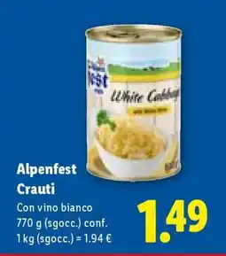 Lidl Alpenfest Crauti offerta