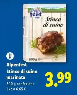 Lidl Alpenfest Stinco di suino marinato offerta