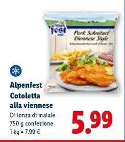 Lidl Alpenfest Cotoletta alla viennese offerta